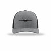 F-22 Raptor Silhouette Given Carbon Fiber Patch Structured Trucker - HEATHER GREY/BLACK
