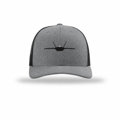 F-22 Raptor Silhouette Given Carbon Fiber Patch Structured Trucker