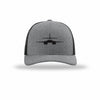 B-1 Lancer Silhouette Given Carbon Fiber Patch Structured Trucker - HEATHER GREY/BLACK