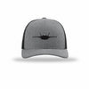 F-35 Lighting II Silhouette Given Carbon Fiber Patch Structured Trucker - HEATHER GREY/BLACK