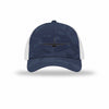 C-130 Hercules Silhouette Carbon Fiber Patch Camo Structured Trucker - NAVY CAMO/WHITE