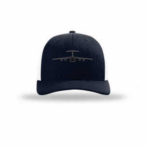 C-5 Galaxy Silhouette Given Carbon Fiber Patch Structured Trucker