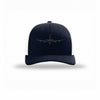 KC-135 Stratotanker Silhouette Given Carbon Fiber Patch Structured Trucker - NAVY/WHITE