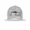 A-10 Thunderbolt Silhouette Carbon Fiber Patch Camo Structured Trucker - WHITE CAMO/WHITE