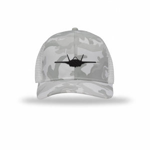 F-35 Lighting II Silhouette Carbon Fiber Patch Camo Structured Trucker