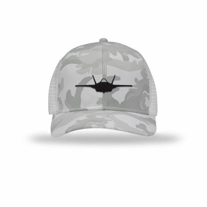 F-35 Lighting II Silhouette Carbon Fiber Patch Camo Structured Trucker