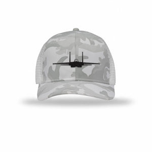 F-15 Eagle Silhouette Carbon Fiber Patch Camo Structured Trucker