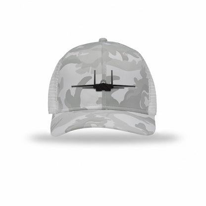 F-15 Eagle Silhouette Carbon Fiber Patch Camo Structured Trucker