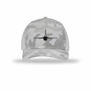 F-16 Fighting Falcon Silhouette Carbon Fiber Patch Camo Structured Trucker