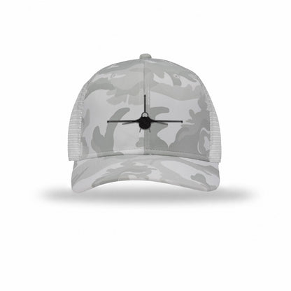 F-16 Fighting Falcon Silhouette Carbon Fiber Patch Camo Structured Trucker