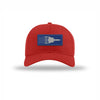 SR-71 Aircraft Flag Royal & Silver Patch Structured Hat - RED