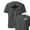 U-2 "Dragon Lady" Stealth Silhouette Front & Back T-Shirt - Charcoal Heather