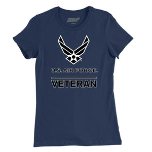 US Air Force Veteran Black Out Women's T-Shirt