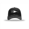 SR-71 Aircraft Flag Carbon Fiber Patch Soft Mesh Trucker - BLACK/WHITE