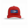 F-15 Aircraft Flag Royal & Silver Patch Structured Trucker - RED/WHITE
