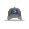 A-10 Aircraft Flag Royal & Silver Patch Soft Mesh Trucker - GREY/WHITE