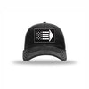 B-2 Aircraft Flag Carbon Fiber Patch Soft Mesh Trucker - BLACK/WHITE
