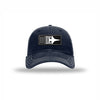 F-16 Aircraft Flag Carbon Fiber Patch Soft Mesh Trucker - NAVY/WHITE