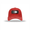 F-22 Aircraft Flag Carbon Fiber Patch Soft Mesh Trucker - RED/WHITE