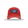 F-15 Aircraft Flag Royal & Silver Patch Soft Mesh Trucker - RED/WHITE
