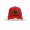 F-35 Aircraft Flag Leatherette Patch Structured Trucker - RED/WHITE
