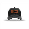 F-16 Aircraft Flag Leatherette Patch Soft Mesh Trucker - BLACK/WHITE