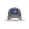 E-3 Aircraft Flag Royal & Silver Patch Soft Mesh Trucker - GREY/WHITE
