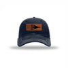 B-1 Aircraft Flag Leatherette Patch Soft Mesh Trucker - NAVY/WHITE