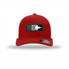F-35 Aircraft Flag Flexfit Carbon Fiber Patch Structured Trucker - RED/WHITE