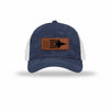 F-35 Aircraft Flag Leatherette Patch Camo Structured Trucker - NAVY CAMO/WHITE