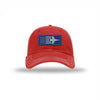 F-18 Aircraft Flag Royal & Silver Patch Soft Mesh Trucker - RED/WHITE