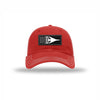 B-1 Aircraft Flag Carbon Fiber Patch Soft Mesh Trucker - RED/WHITE