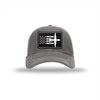 C-130 Aircraft Flag Carbon Fiber Patch Soft Mesh Trucker - GREY/WHITE