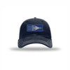 B-1 Aircraft Flag Royal & Silver Patch Soft Mesh Trucker - NAVY/WHITE