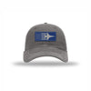 F-16 Aircraft Flag Royal & Silver Patch Soft Mesh Trucker - GREY/WHITE