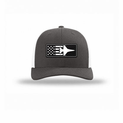 F-16 Aircraft Flag — CHARCOAL/WHITE