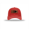 F-35 Aircraft Flag Leatherette Patch Soft Mesh Trucker - RED/WHITE
