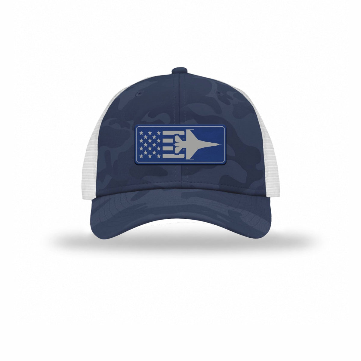 F-16 Aircraft Flag — NAVY CAMO/WHITE
