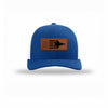 F-35 Aircraft Flag Leatherette Patch Structured Trucker - ROYAL/WHITE
