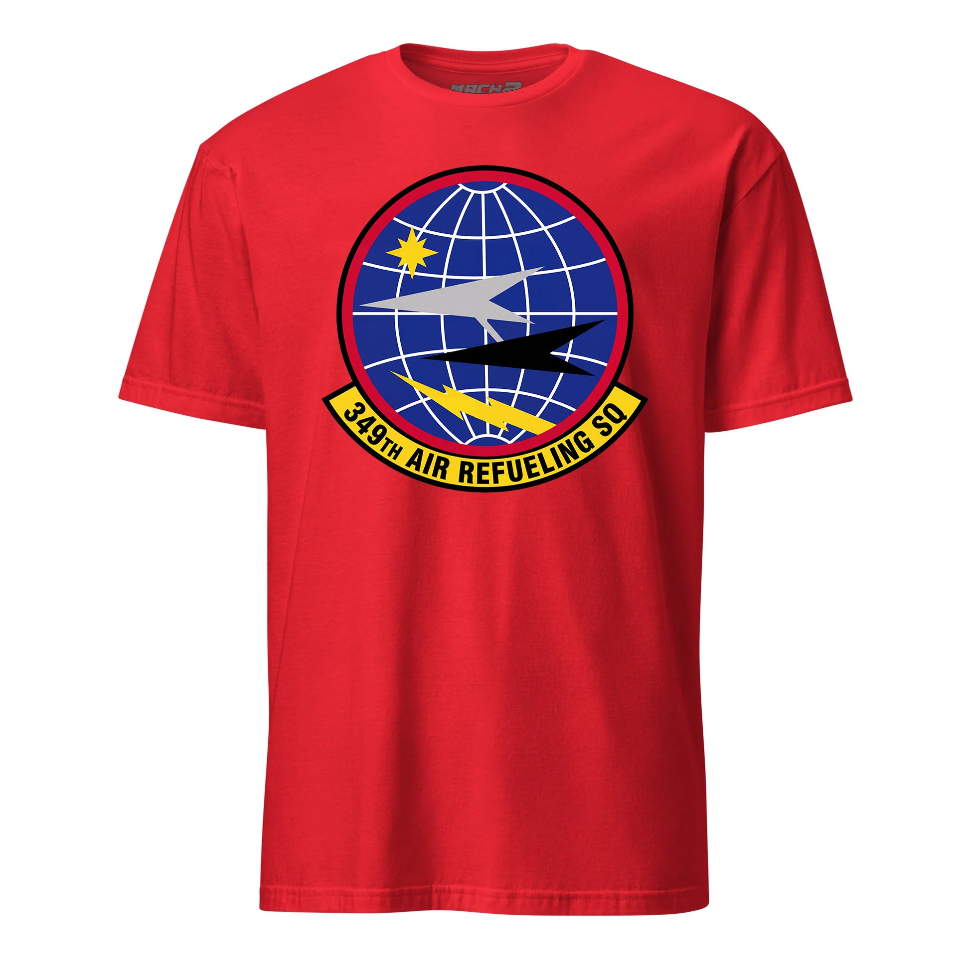 Mach2 Squadron Upload | 349TH AIR REFUELING SQUADRON | T-Shirt | Red | MACH-SHORT-SLEEVE-FRONT-RED.jpg