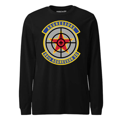 Mach2 Squadron Upload | 64TH AGGRESSOR SQUADRON | Long Sleeve | Black | MACH-LONG-SLEEVE-FRONT-BLACK.jpg