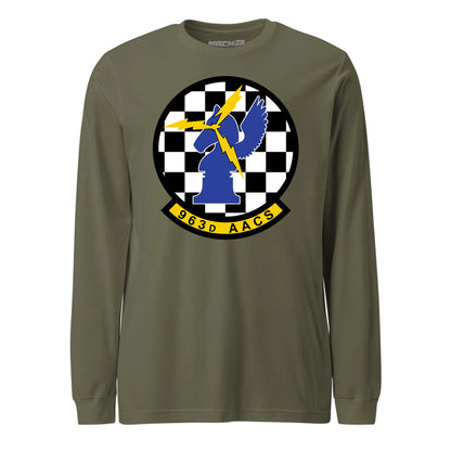 Mach2 Squadron Upload | 963RD AIRBORNE AIR CONTROL SQUADRON | Long Sleeve | OD Green | MACH-LONG-SLEEVE-FRONT-OD.jpg