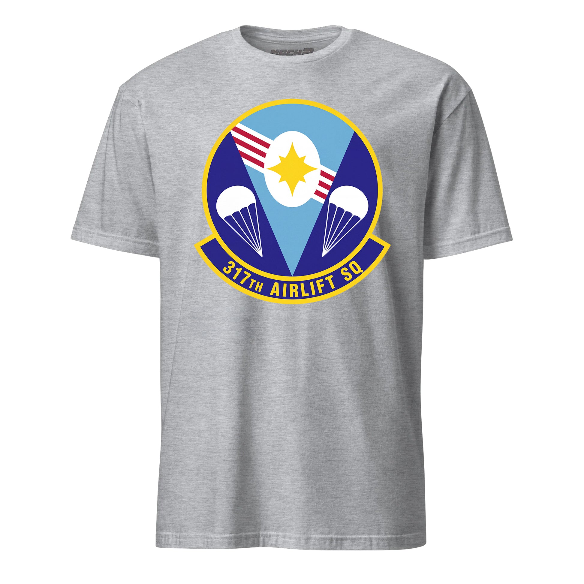 Mach2 Squadron Upload | 317TH AIRLIFT SQUADRON | T-Shirt | Heather Grey | MACH-SHORT-SLEEVE-FRONT-GREY.jpg