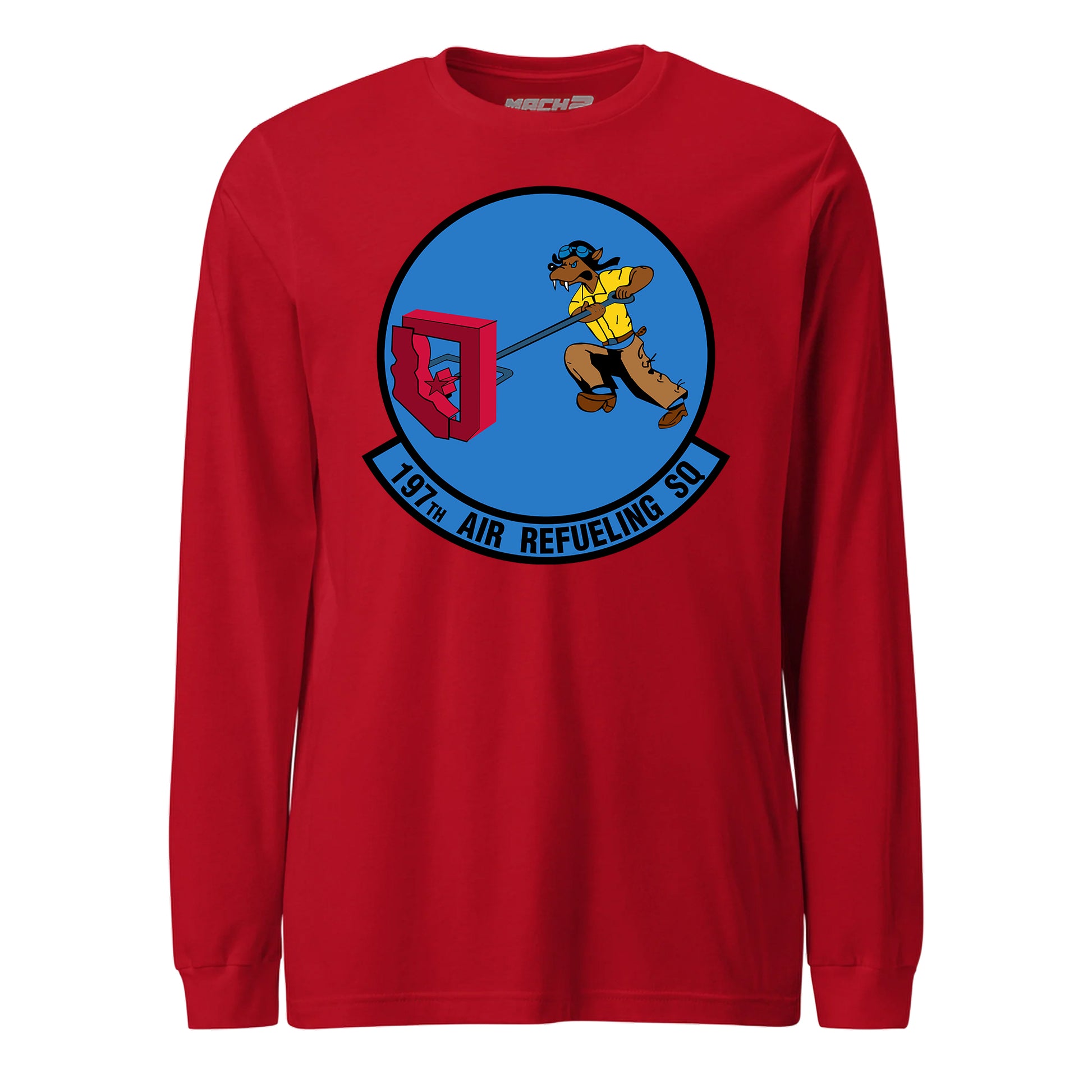 Mach2 Squadron Upload | 197TH AIR REFUELING SQUADRON | Long Sleeve | Red | MACH-LONG-SLEEVE-FRONT-RED.jpg
