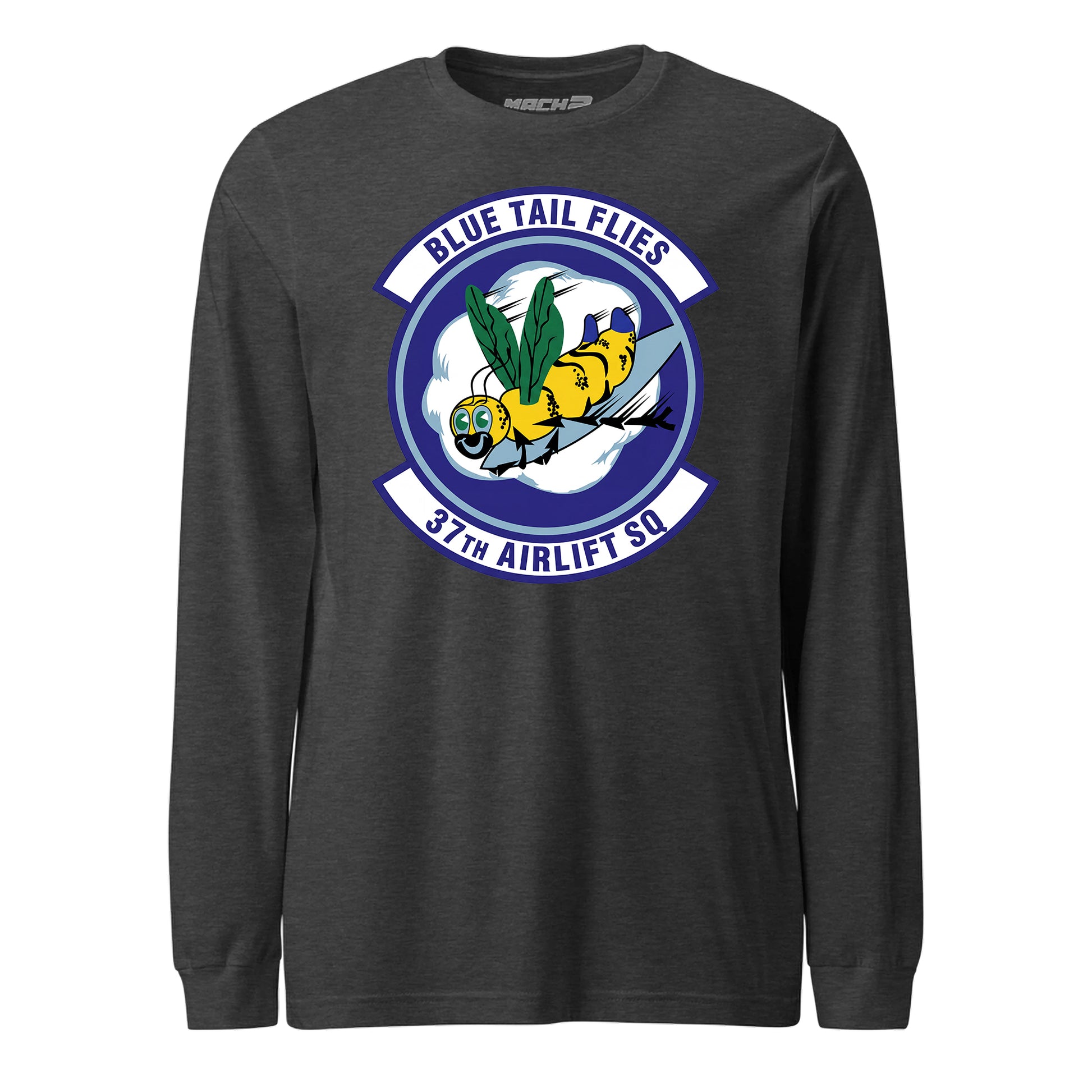 Mach2 Squadron Upload | 37TH AIRLIFT SQUADRON | Long Sleeve | Charcoal Heather | MACH-LONG-SLEEVE-FRONT-CHARCOAL.jpg