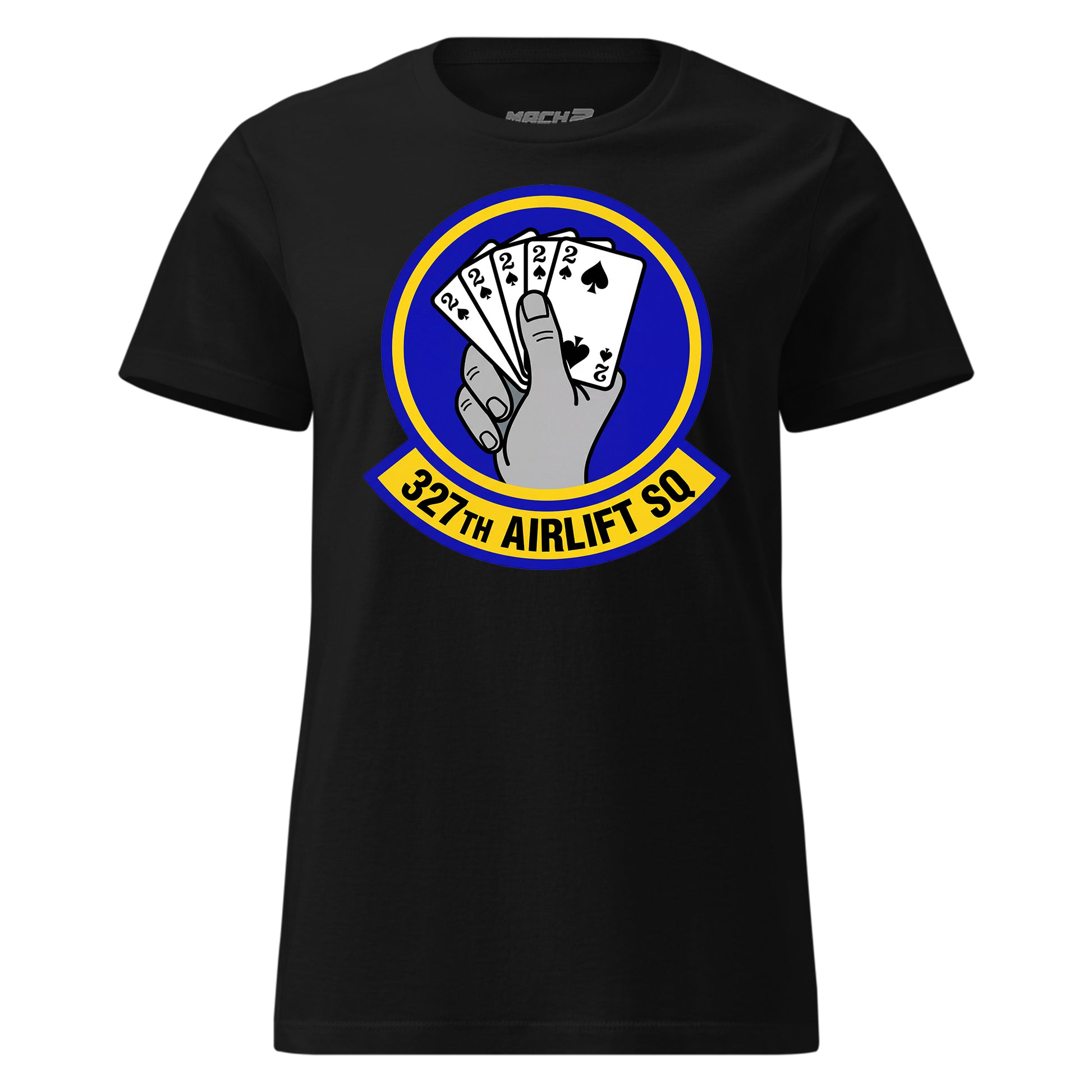 Mach2 Squadron Upload | 327TH AIRLIFT SQUADRON | Womens | Black | MACH-WOMENS-FRONT-BLACK.jpg
