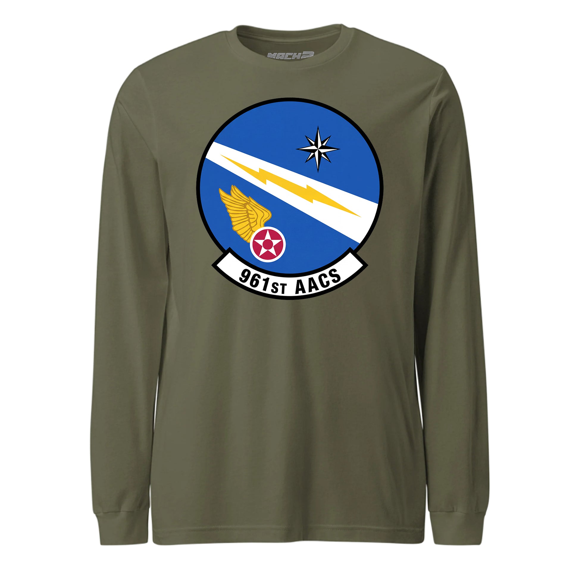 Mach2 Squadron Upload | 961ST AIRBORNE AIR CONTROL SQUADRON | Long Sleeve | OD Green | MACH-LONG-SLEEVE-FRONT-OD.jpg