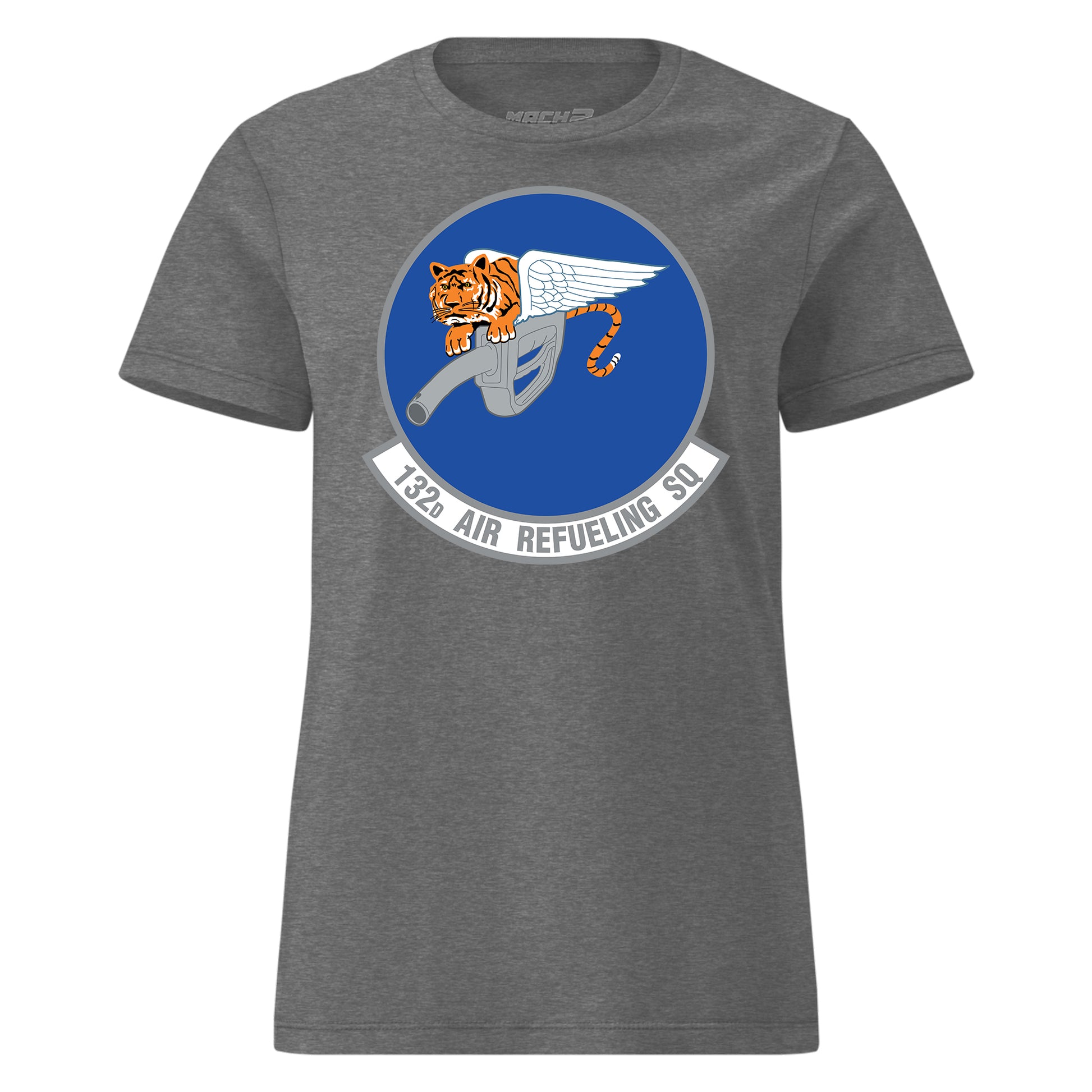 Mach2 Squadron Upload | 132ND AIR REFUELING SQUADRON | Womens | Charcoal Heather | MACH-WOMENS-FRONT-CHARCOAL.jpg