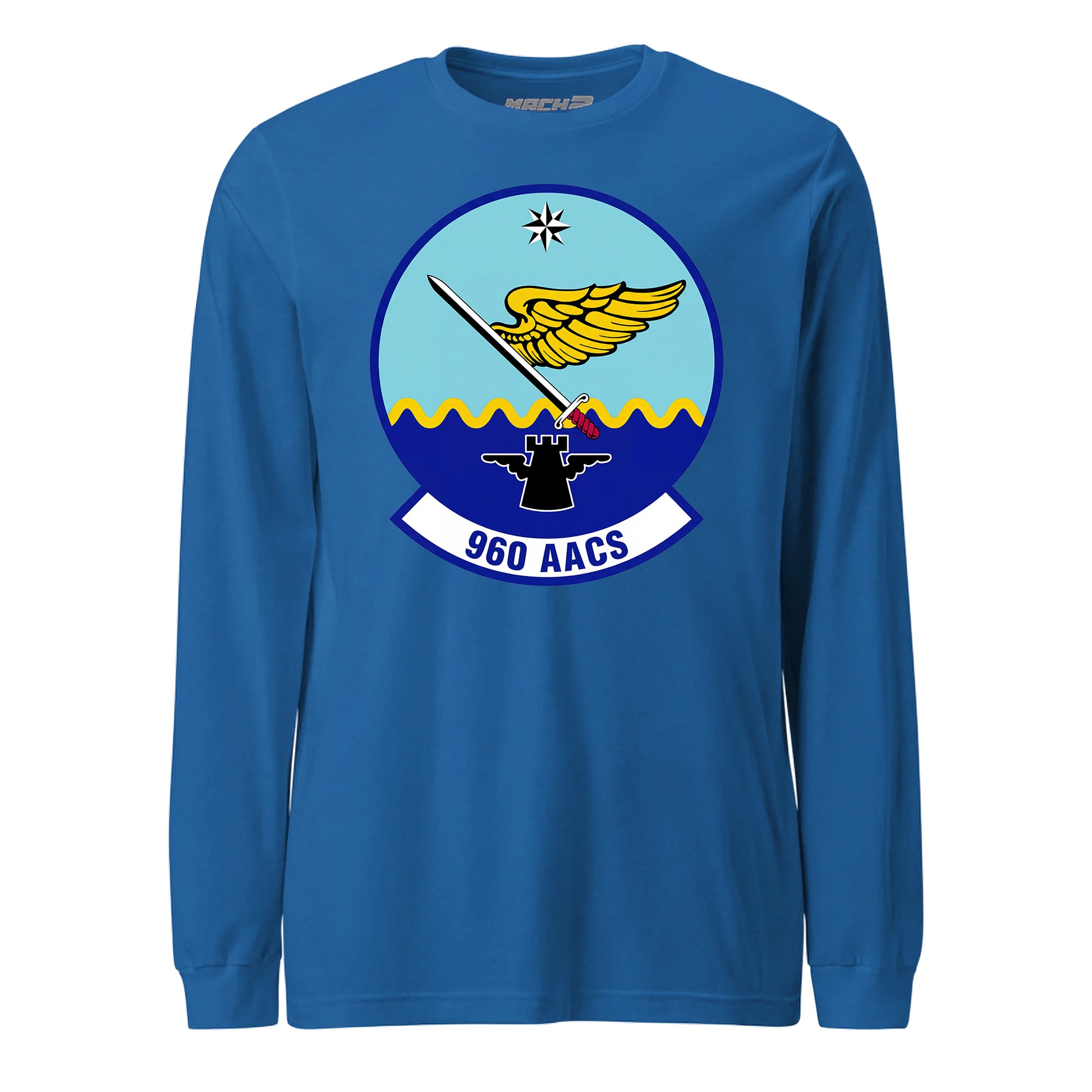 Mach2 Squadron Upload | 960TH AIRBORNE AIR CONTROL SQUADRON | Long Sleeve | Royal | MACH-LONG-SLEEVE-FRONT-ROYAL.jpg