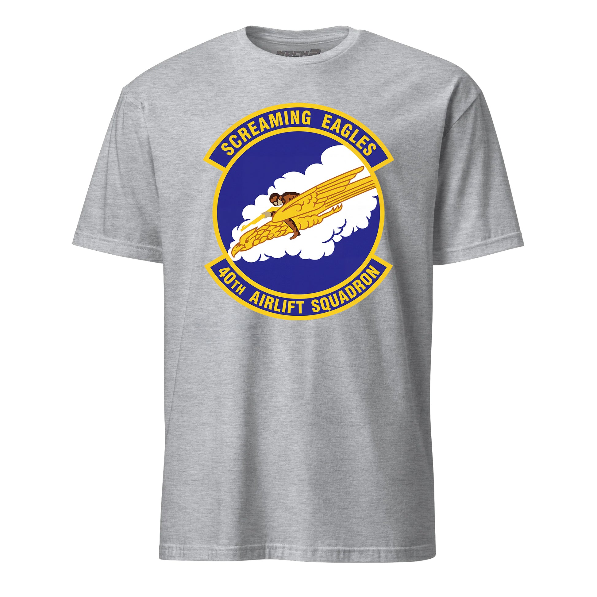 Mach2 Squadron Upload | 40TH AIRLIFT SQUADRON | T-Shirt | Heather Grey | MACH-SHORT-SLEEVE-FRONT-GREY.jpg